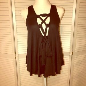 Vintage Havana lace up front tank top